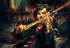 Шерлок играет на скрипке